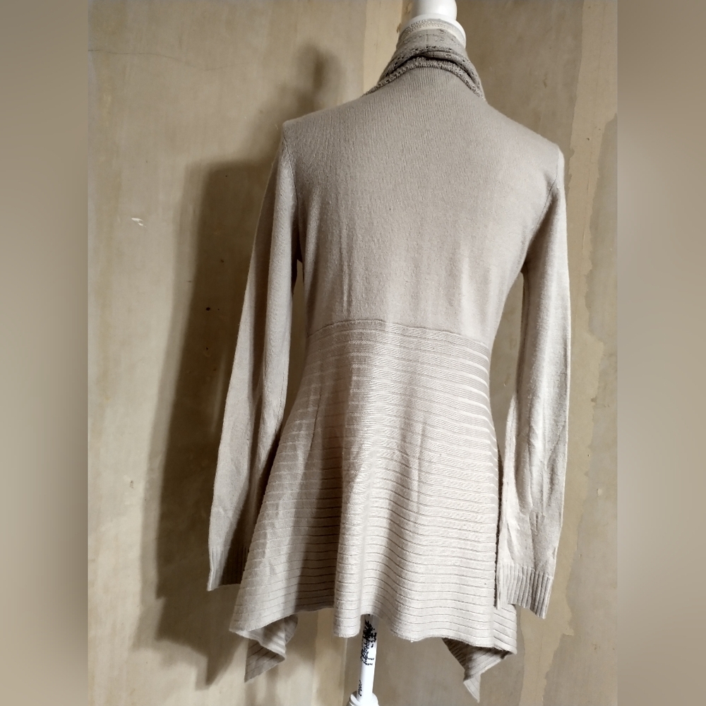Beige Open-Front Sweater - Picture 9 of 12